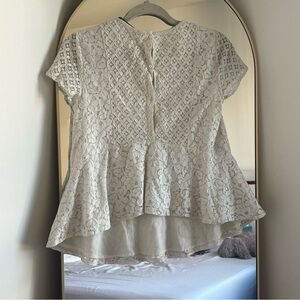 Gorgeous Zara asymmetrical top babydoll white lace embroidered